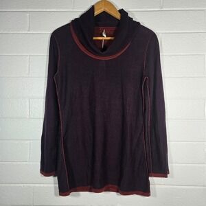 NWT Indigenous Organic Cotton Reversible Cowl Neck Tunic Sweater Large Peru